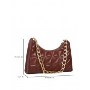 Brown Shoulder Bag With Chain