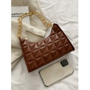 Brown Shoulder Bag With Chain