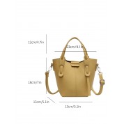 Straw And Leather Bucket Bag