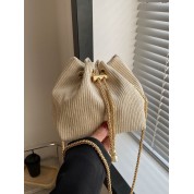 Faux Fur Decor Chain Crossbody Bag