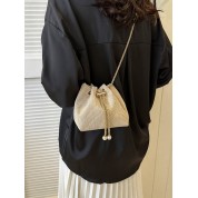 Faux Fur Decor Chain Crossbody Bag