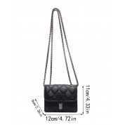 Black Quilted Chain Handle Bag