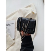 Black Quilted Chain Handle Bag