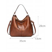 Ladies Brown Leather Shoulder Bags