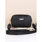 Black Patent Quilted Shoulder Bag