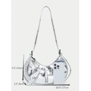 White Leather Studded Tote Bag