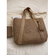 Large Straw Tote Beach Bag