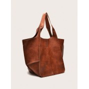 Leather Tote Bag With Front Pocket