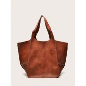 Leather Tote Bag With Front Pocket