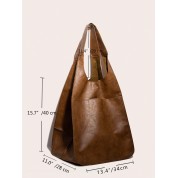 Leather Tote Bag With Front Pocket