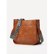 Leopard Print Faux Fur Shoulder Bag