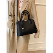 Black Tote Bag With Brown Leather Handle