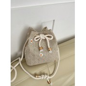 Floral Embroidered Straw Tote Bag