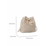 Mini Drawstring Leather Bucket Bag