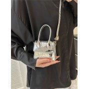 Small Grey Leather Crossbody Bag