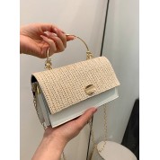 White And Straw Crossbody Bag