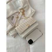 White And Straw Crossbody Bag