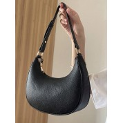 Black Vegan Leather Shoulder Bag