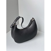 Black Vegan Leather Shoulder Bag