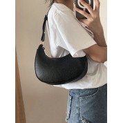 Black Vegan Leather Shoulder Bag