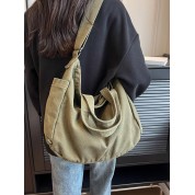 Vintage Canvas And Leather Tote Bag