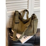 Vintage Canvas And Leather Tote Bag