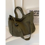 Vintage Canvas And Leather Tote Bag