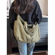 Vintage Canvas And Leather Tote Bag