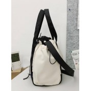 Large Leather Drawstring Shoulder Bag