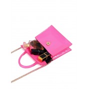 Mini Leather Crossbody Bag With Chain