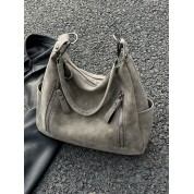 Black Leather Large Shoulder Bag