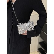 Black Shoulder Bag Silver Chain