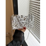 Black Shoulder Bag Silver Chain