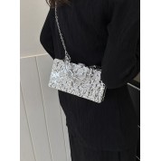 Black Shoulder Bag Silver Chain