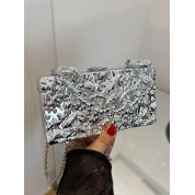 Black Shoulder Bag Silver Chain