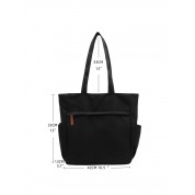 Large Black Nylon Tote Bag