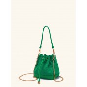 Round Bucket Bag With Drawstring