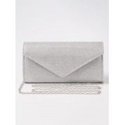 Black Clutch Bag Silver Chain