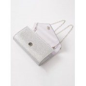 Black Clutch Bag Silver Chain