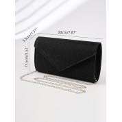 Black Crossbody Bag Silver Chain