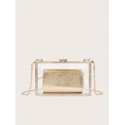 Clear Crossbody Bag With Gold Chain