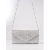 Black Clutch Bag Silver Chain