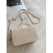 Straw Bag With Chain Strap