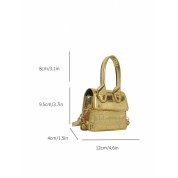 Small Gold Leather Crossbody Bag