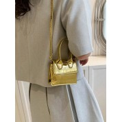 Small Gold Leather Crossbody Bag