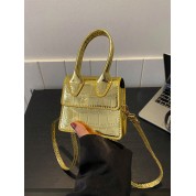 Small Gold Leather Crossbody Bag