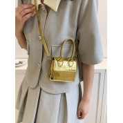 Small Gold Leather Crossbody Bag