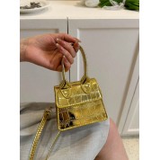 Small Gold Leather Crossbody Bag