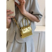 Small Gold Leather Crossbody Bag