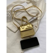 Small Gold Leather Crossbody Bag